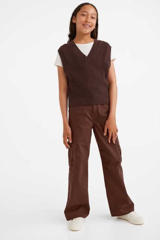 Pantalones H&M Anchos-leg Cargo Niños Negros | 018932HPF