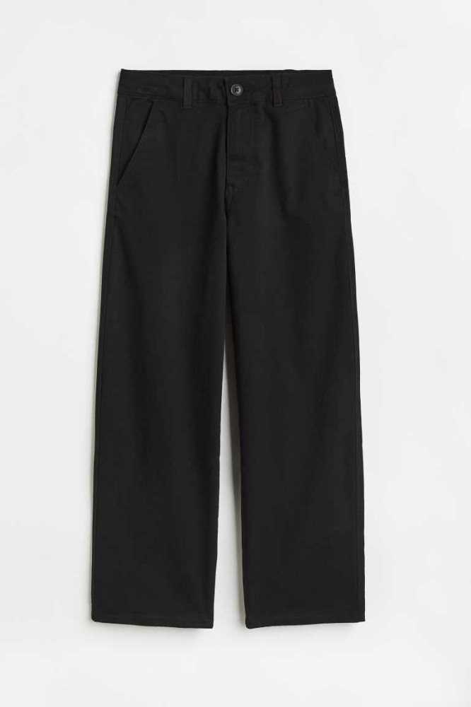 Pantalones H&M Baggy Fit Algodon Chinos Niños Negros | 706319AZL