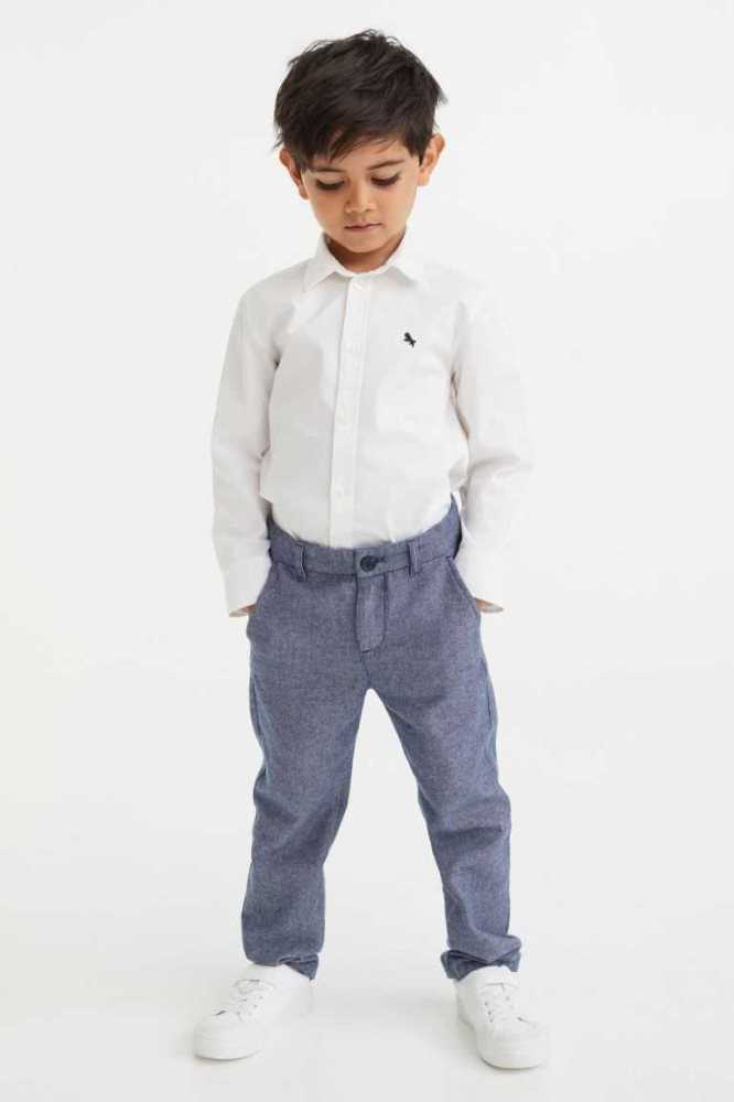 Pantalones H&M Directo Fit Algodon Chinos Niños Azules Oscuro | 236804QIW