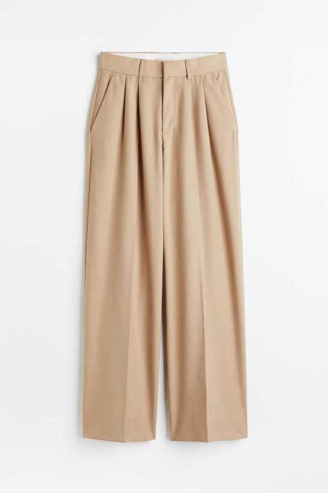 Pantalones H&M Directo Mujer Beige | 261437LSW