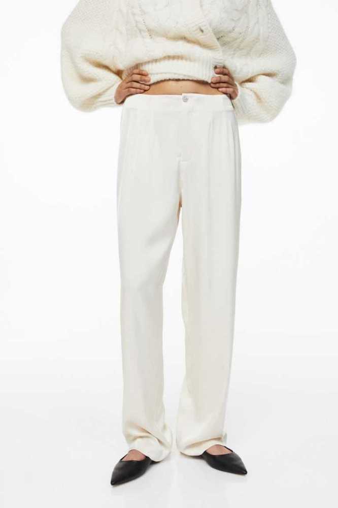 Pantalones H&M Directo Mujer Blancos | 985320UQB