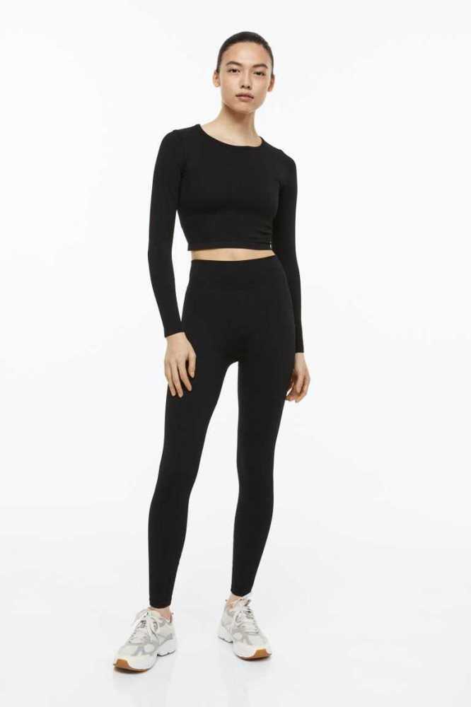 Pantalones H&M DryMove Seamless Sports tights Mujer Morados Claro | 437152JQN