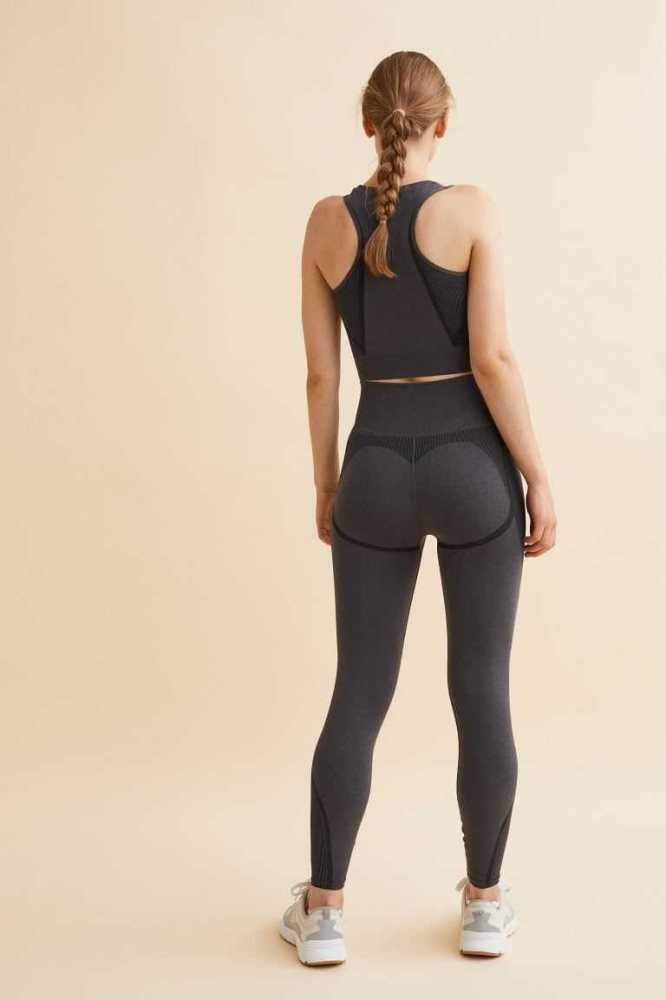 Pantalones H&M DryMove Seamless Sports tights Mujer Grises Oscuro | 546920GTM