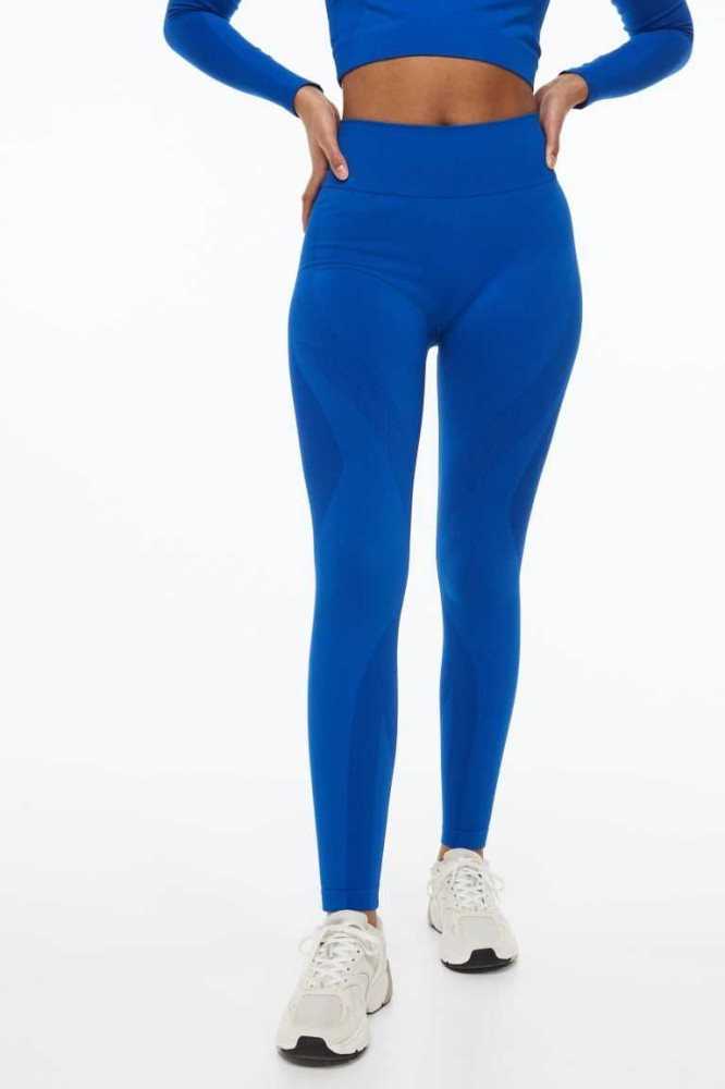 Pantalones H&M DryMove Seamless Sports tights Mujer Azules Claro | 750948JKQ