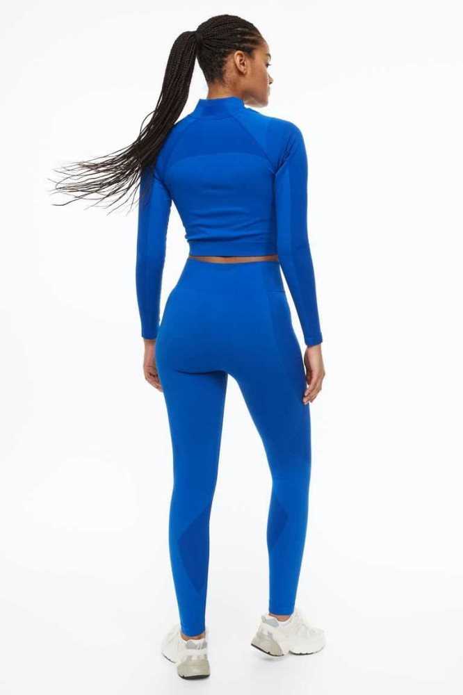 Pantalones H&M DryMove Seamless Sports tights Mujer Azules Claro | 750948JKQ