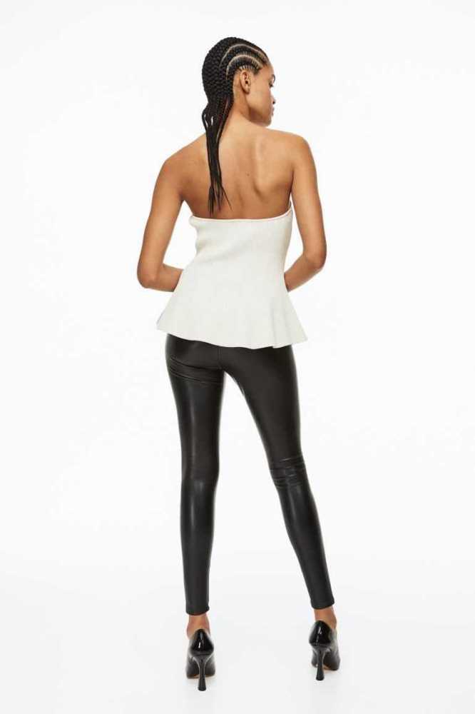 Pantalones H&M Faux Cuero Leggings Mujer Negros | 821467SOI