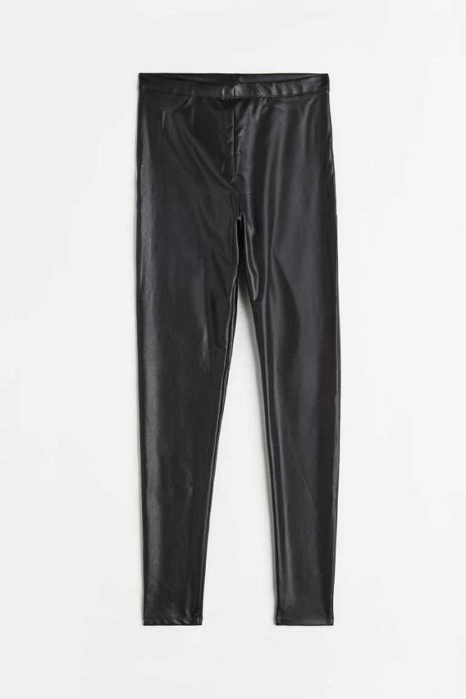 Pantalones H&M Faux Cuero Leggings Mujer Negros | 821467SOI