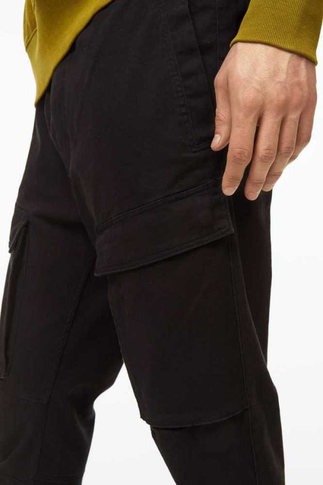 Pantalones H&M Flaco Fit Cargo Joggers Hombre Negros | 524610TWE