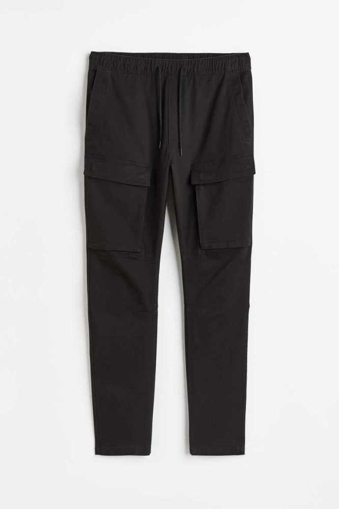 Pantalones H&M Flaco Fit Cargo Joggers Hombre Negros | 524610TWE