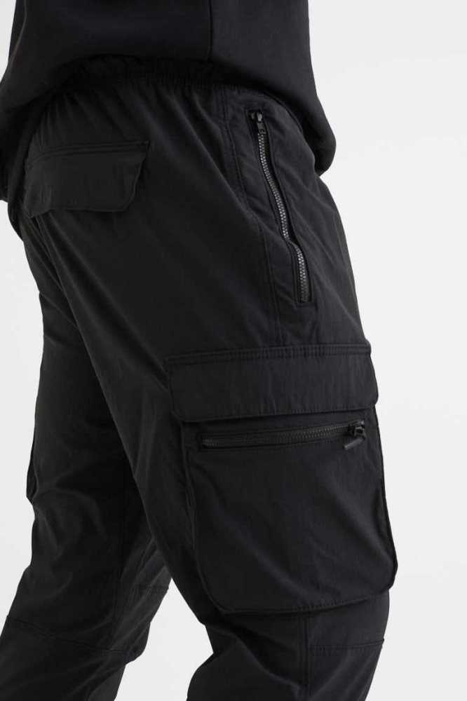 Pantalones H&M Flaco Fit Nylon Cargo Joggers Hombre Grises Oscuro | 094671DFG