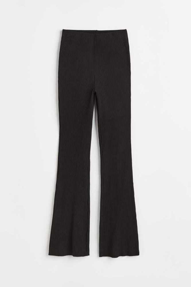 Pantalones H&M Flared Acanalado Leggings Mujer Marrom Oscuro | 392705GHM