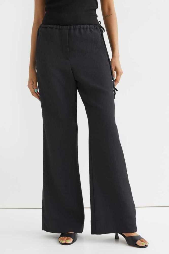 Pantalones H&M Flared Mujer Negros | 160458LJH