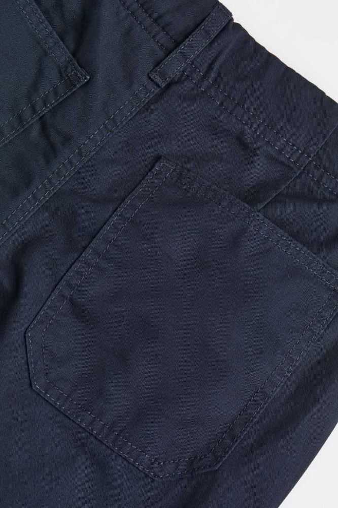 Pantalones H&M Forro Algodon Cargo Niños Azul Marino Azules | 031798ZLX