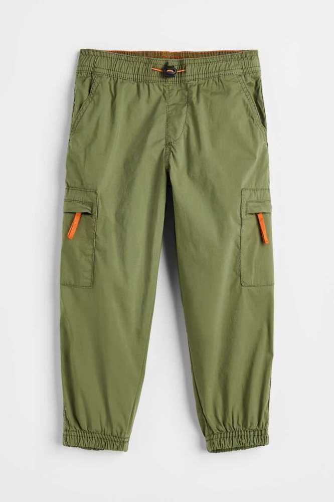 Pantalones H&M Forro Cargo Niños Kaki Verdes | 043916AQH