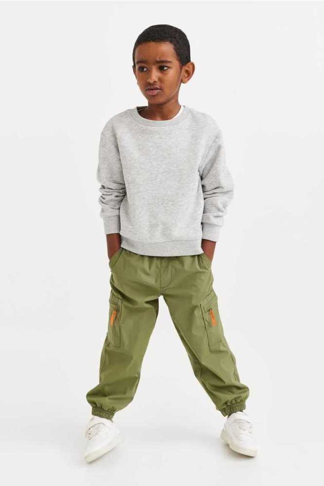 Pantalones H&M Forro Cargo Niños Kaki Verdes | 043916AQH