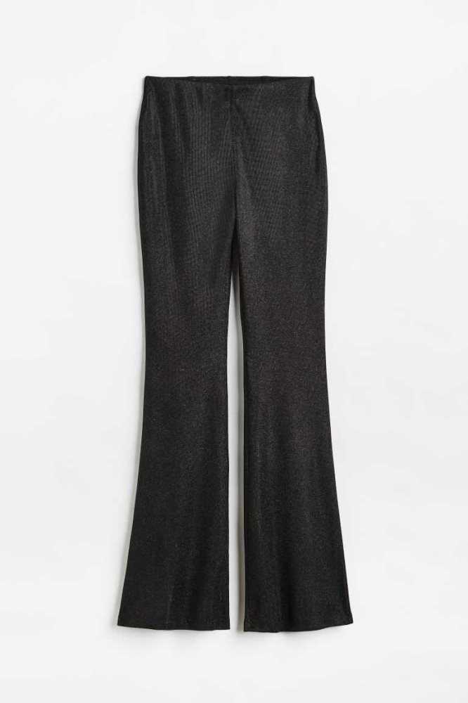 Pantalones H&M Glittery Flared Leggings Mujer Plateados | 135678UPB