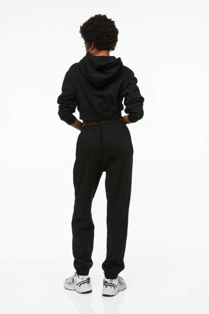 Pantalones H&M High Cintura Joggers Mujer Negros | 718360XCD