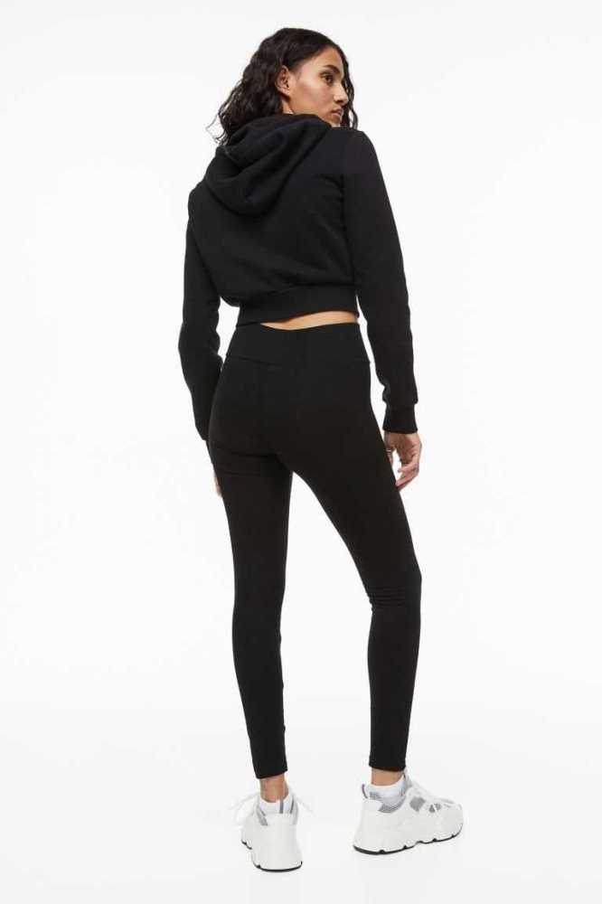 Pantalones H&M High Cintura Leggings Mujer Negros | 042851JZX