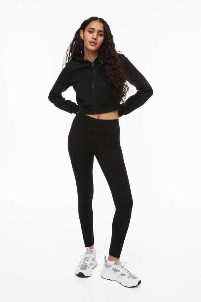 Pantalones H&M High Cintura Leggings Mujer Negros | 042851JZX