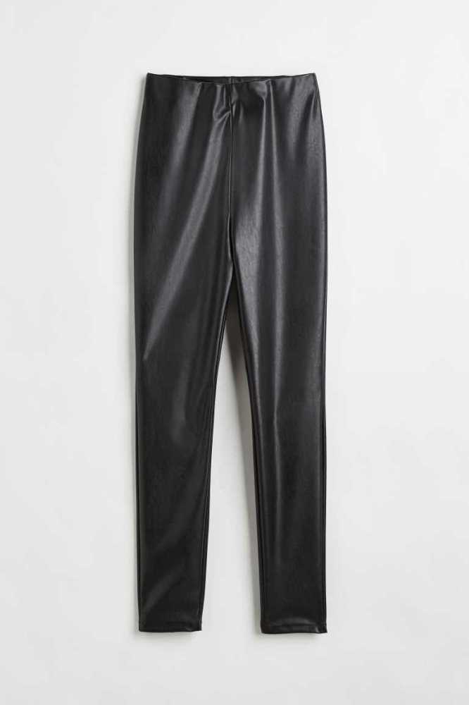 Pantalones H&M High Cintura Leggings Mujer Negros | 591468WHA