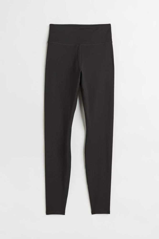 Pantalones H&M High Cintura Sports Leggings Mujer Negros | 239846RTI