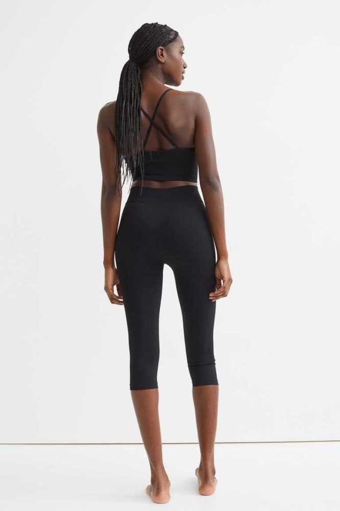 Pantalones H&M High Cintura Sports Leggings Mujer Negros | 510436XGC