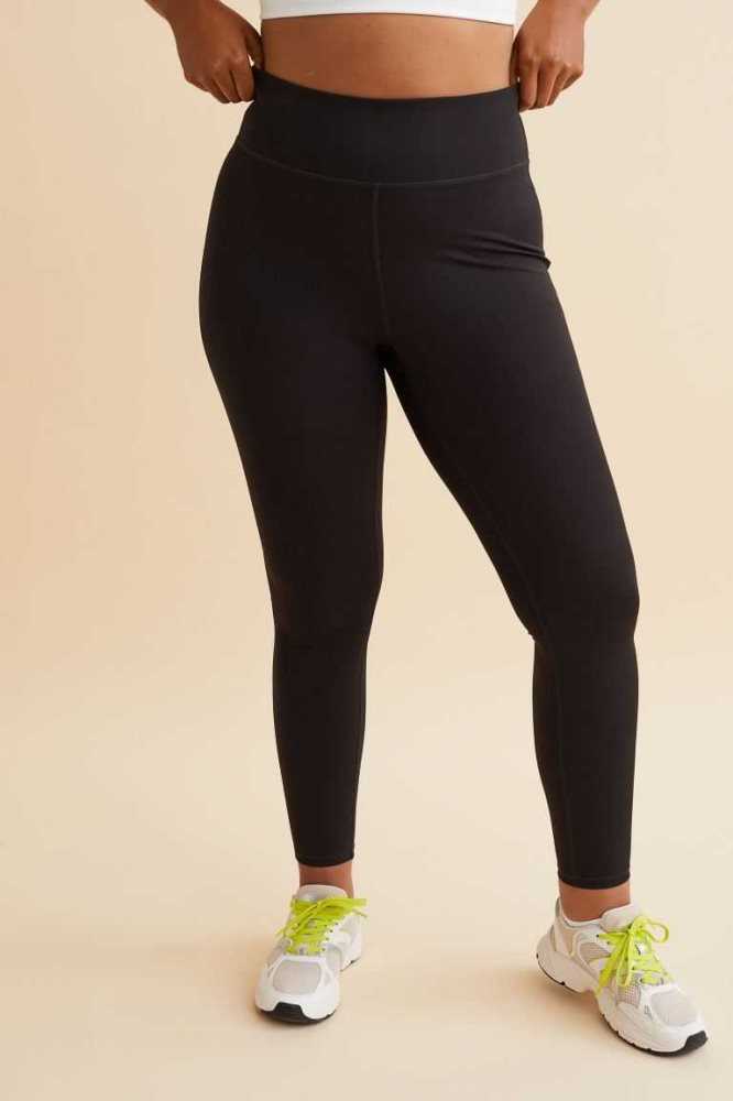 Pantalones H&M High Cintura Sports Leggings Mujer Negros | 604189QBV