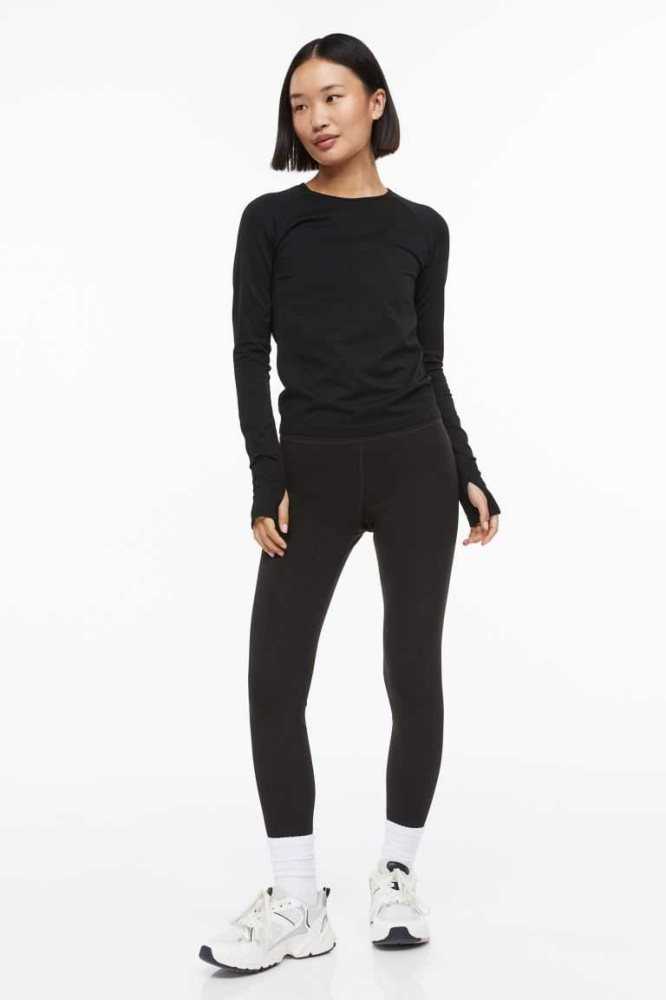 Pantalones H&M High Cintura Sports Leggings Mujer Marrom Oscuro | 817364HOT