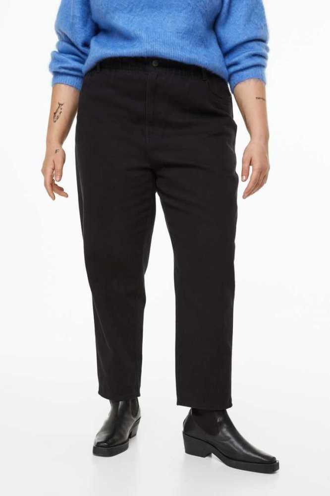 Pantalones H&M High Cintura Twill Mujer Negros | 801359NCX