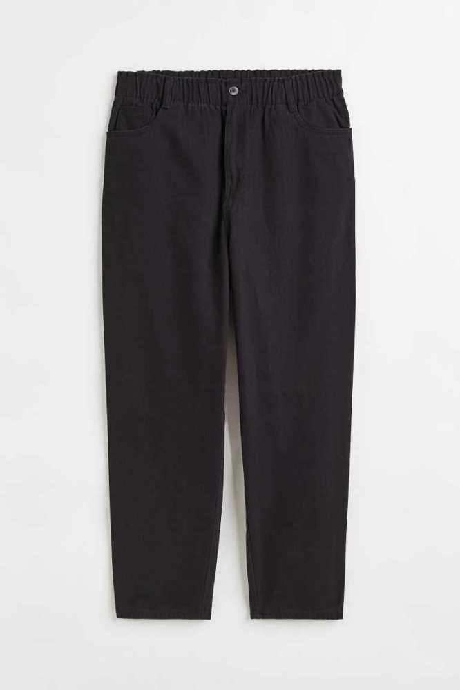 Pantalones H&M High Cintura Twill Mujer Negros | 801359NCX