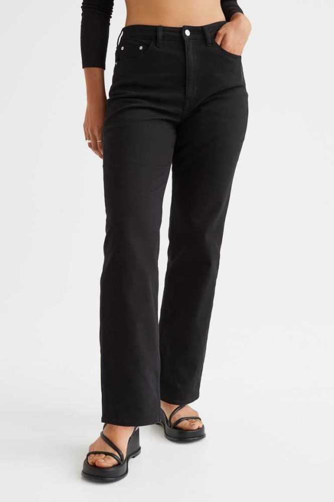 Pantalones H&M High Cintura Twill Mujer Negros | 932861VRF