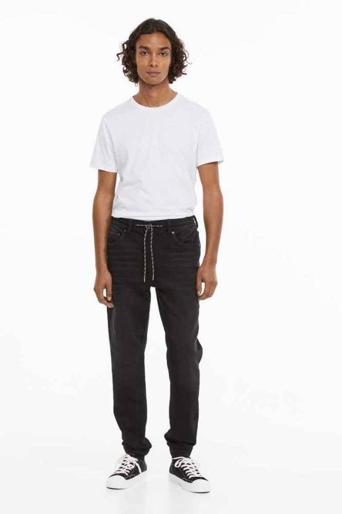 Pantalones H&M Híbrido Regular Tapered Joggers Hombre Negros | 635407OKE