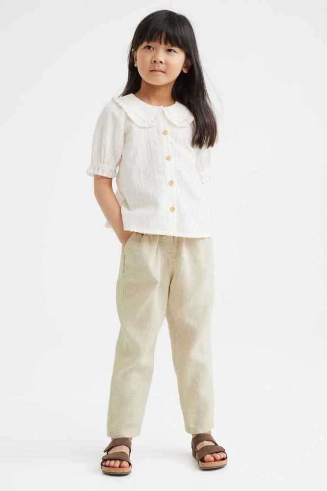 Pantalones H&M Linen Chinos Niños Beige Claro | 196734IEK