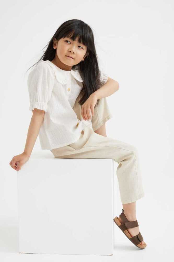 Pantalones H&M Linen Chinos Niños Beige Claro | 196734IEK