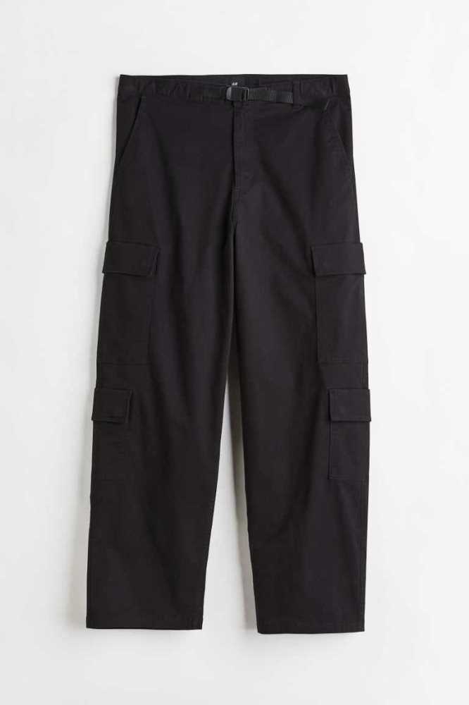 Pantalones H&M Loose Fit Cargo Hombre Negros | 942571OXR