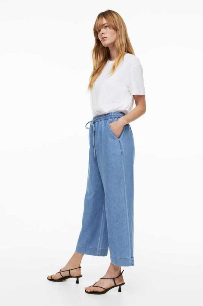 Pantalones H&M Lyocell-blend Pull-on Mujer Azules | 963485CSI