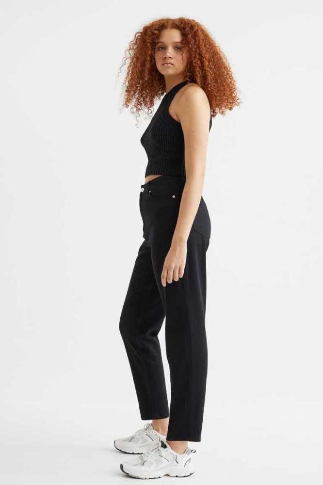 Pantalones H&M Mom Loose Fit Twill Mujer Marrom Oscuro | 982561CYU