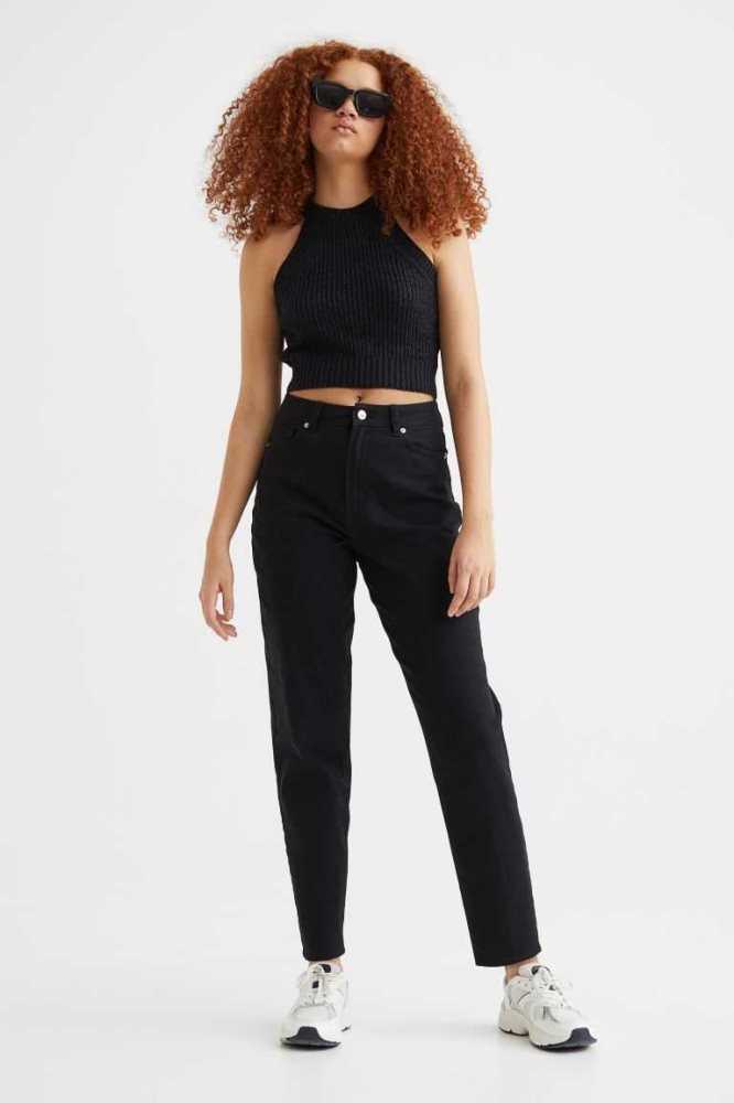 Pantalones H&M Mom Loose Fit Twill Mujer Marrom Oscuro | 982561CYU