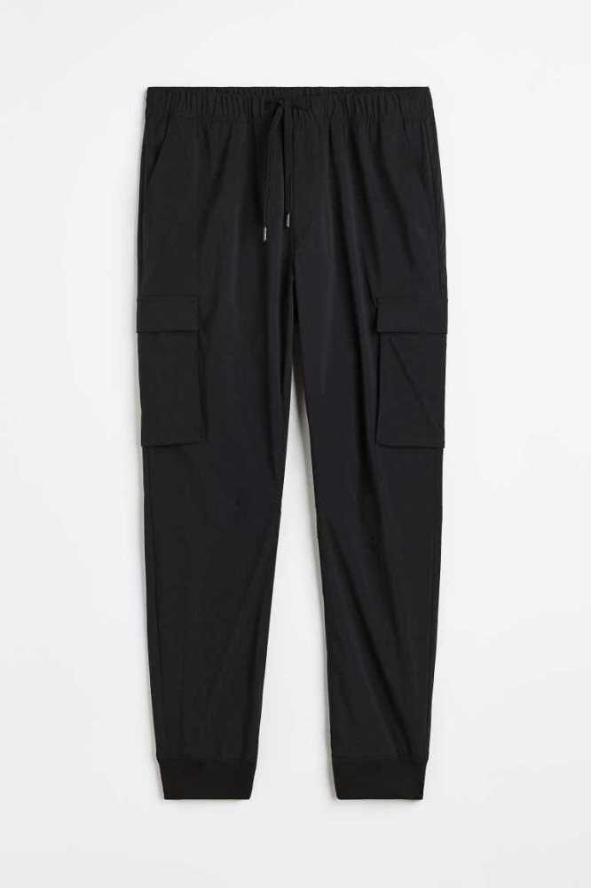 Pantalones H&M Nylon Cargo Joggers Hombre Negros | 357128KVA