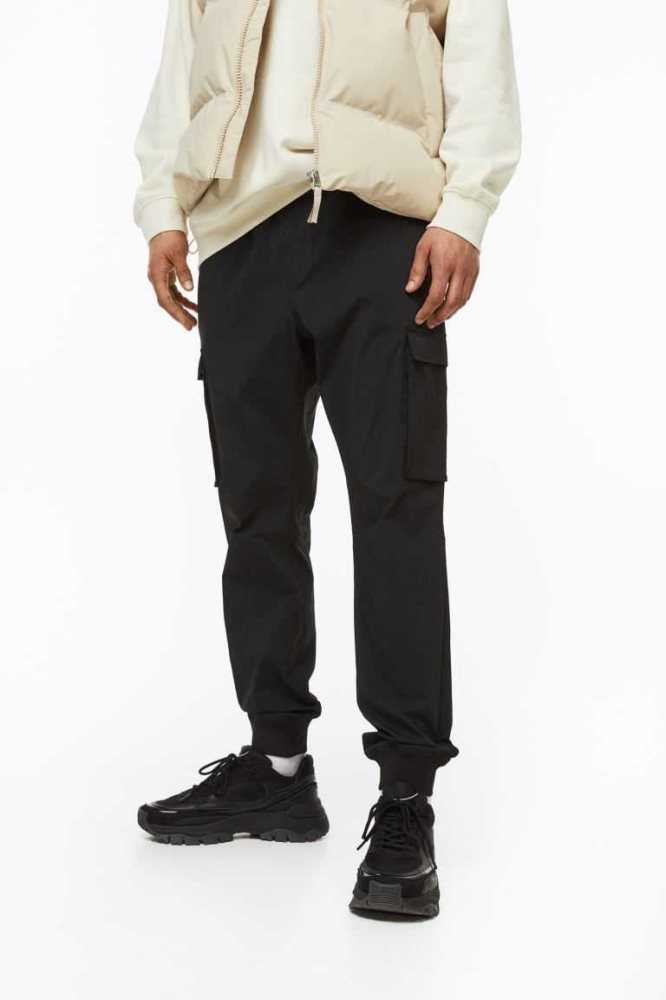 Pantalones H&M Nylon Cargo Joggers Hombre Grises Oscuro | 726940GTB