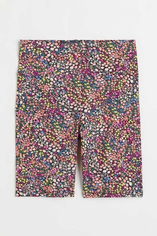 Pantalones H&M Patterned Bike Shorts Mujer Negros | 651340YRP