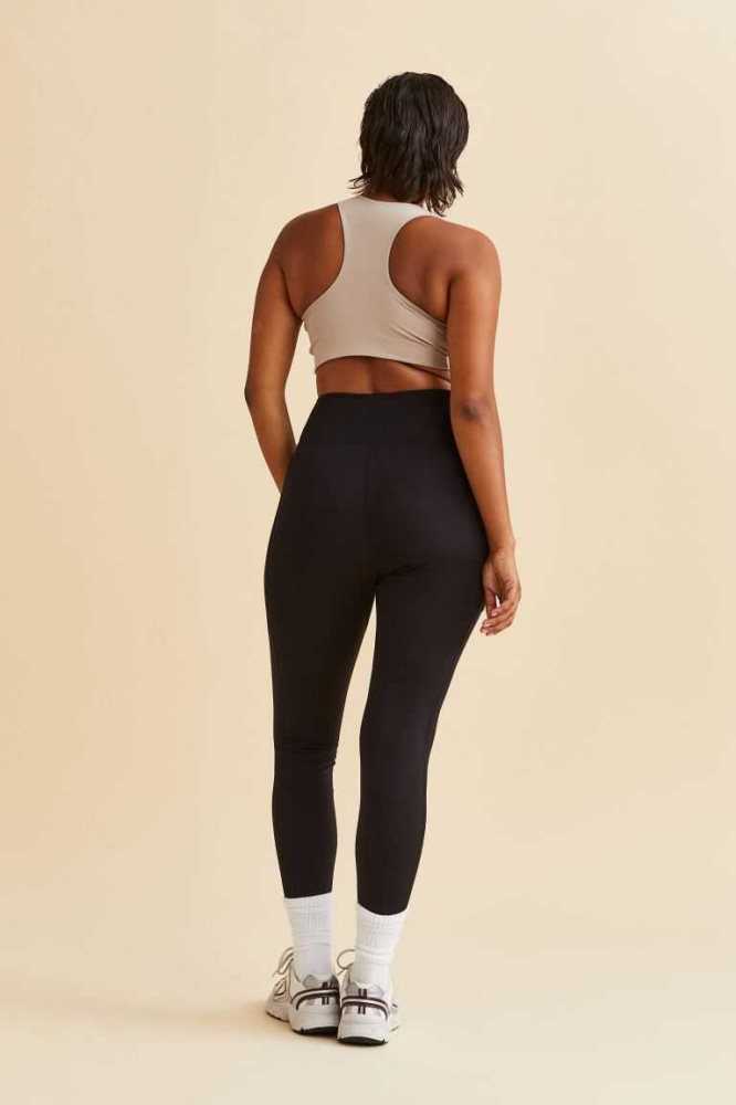 Pantalones H&M Pocket-detail Sports Leggings Mujer Negros | 806149VOR