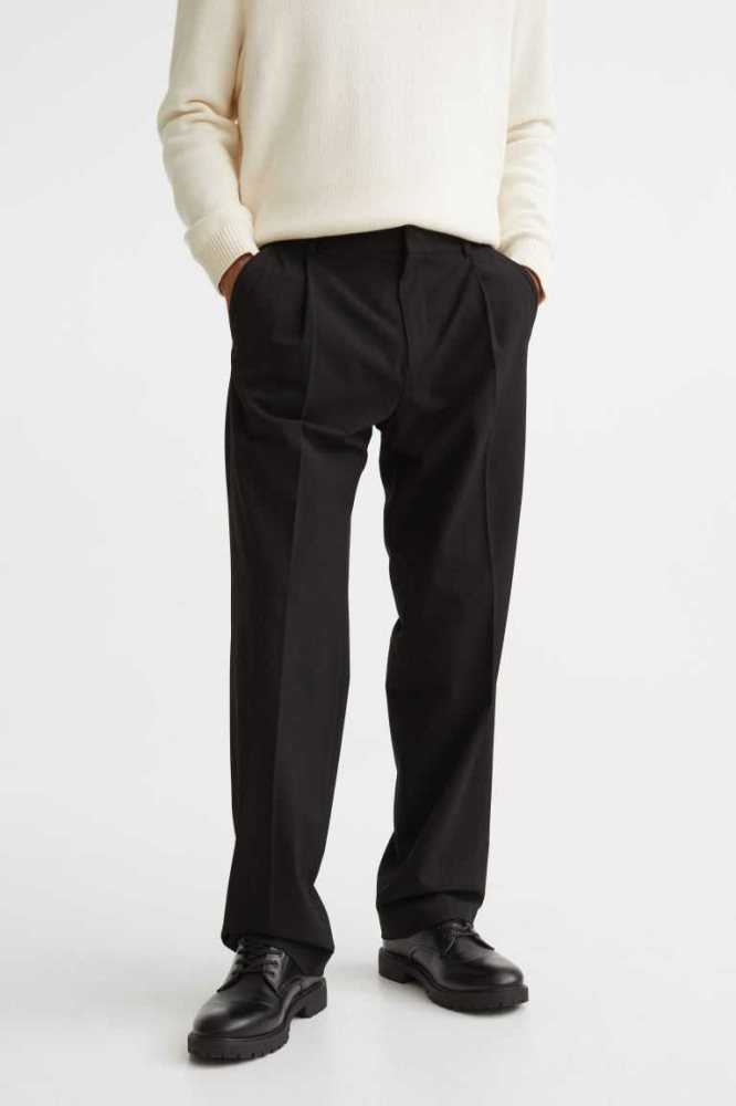 Pantalones H&M Regular Fit Hombre Negros | 824093DAM