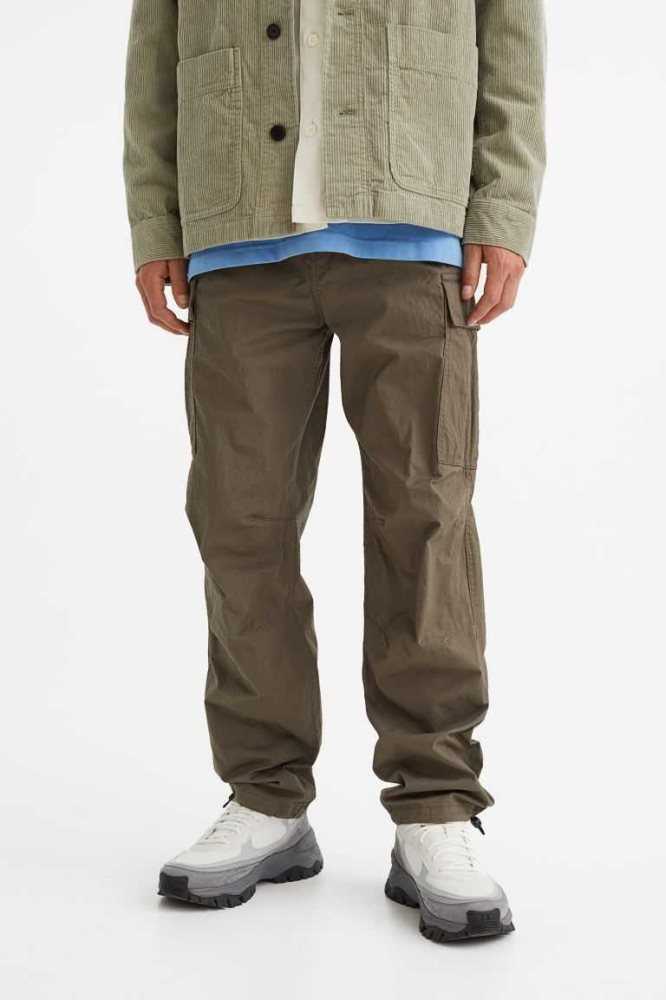 Pantalones H&M Regular Fit Ripstop Cargo Hombre Kaki Verdes | 958413JZR