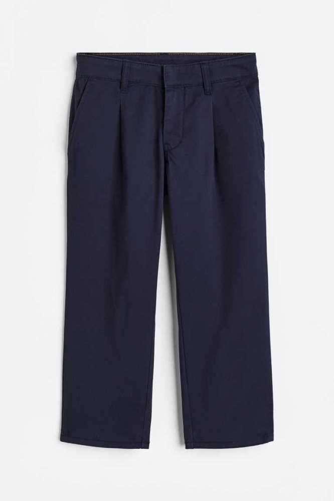 Pantalones H&M Relaxed Fit Algodon Chinos Niños Azul Marino Azules | 630517PJA