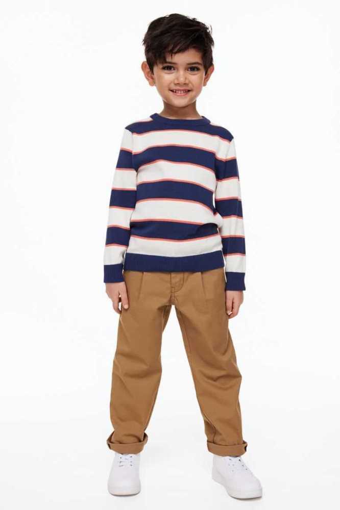 Pantalones H&M Relaxed Fit Algodon Chinos Niños Azul Marino Azules | 630517PJA