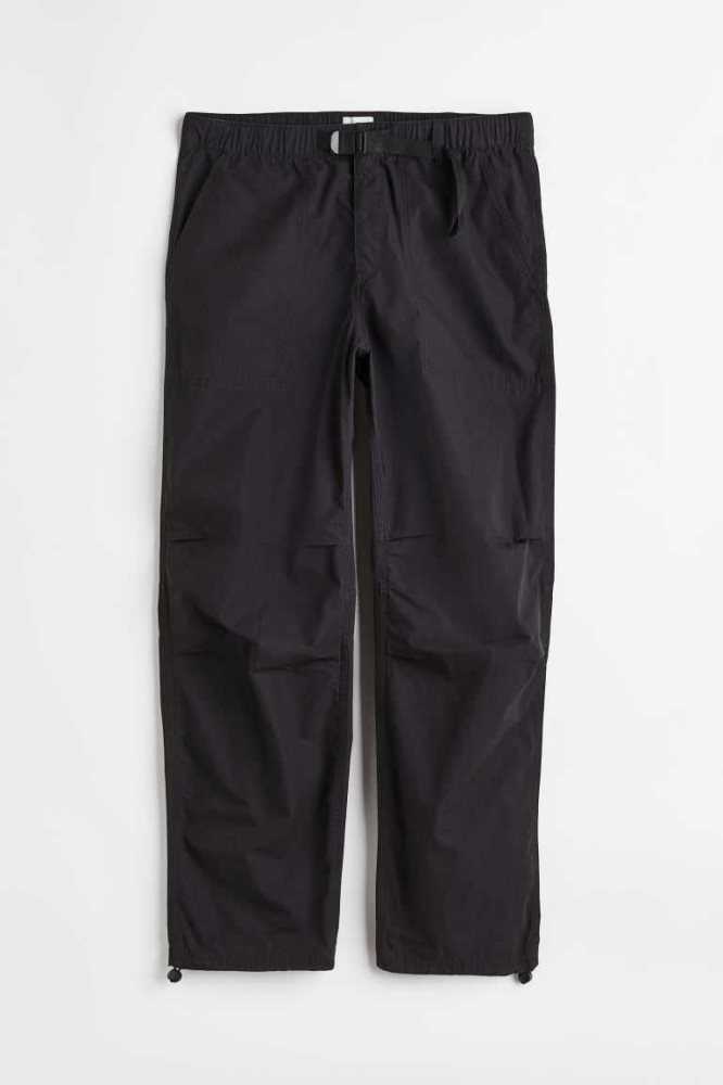 Pantalones H&M Relaxed Fit Belted Hombre Negros | 869352GHX