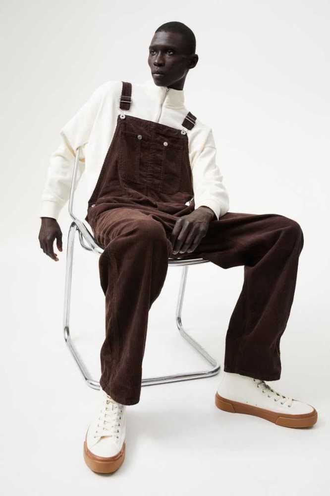 Pantalones H&M Relaxed Fit Overalls Hombre Creme | 184375KDY