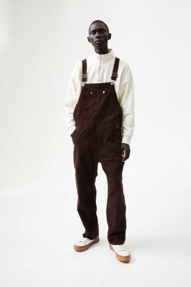 Pantalones H&M Relaxed Fit Overalls Hombre Creme | 184375KDY