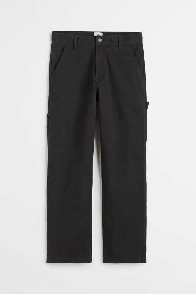 Pantalones H&M Relaxed Fit Twill Hombre Negros | 326519QVI